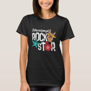 Camiseta Professor Rockstar Educativo Presente De Volta À E
