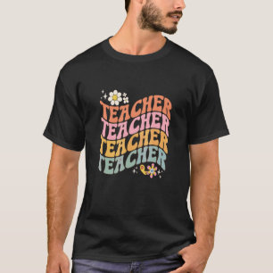 Camiseta Professor Rosto Sorridente Daisy Colorido Retro Gr