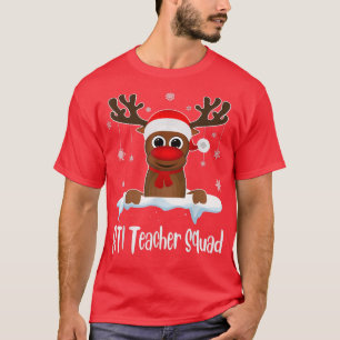 Camiseta Professor RTI Squad Xmas Reindeer Santa Hat Christ