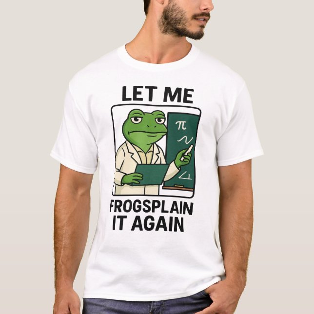 Camiseta Professor sapo - Cartoon de Quadro de Quadrinhos E (Frente)