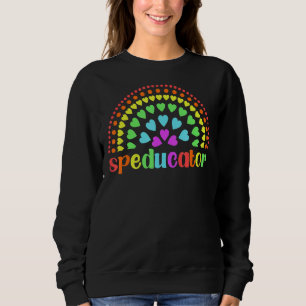 Camiseta Professor Sped Speducator Rainbow Heart