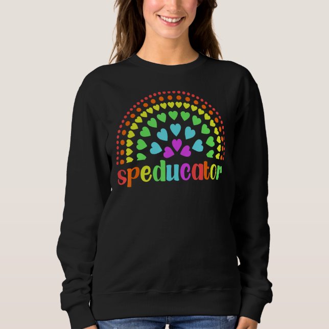 Camiseta Professor Sped Speducator Rainbow Heart (Frente)