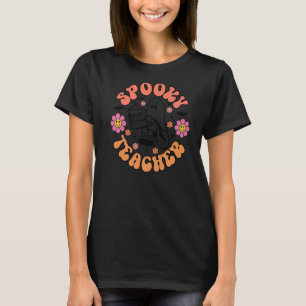 Camiseta Professor Spooker Retro Groovy Ghost Halloween Tri