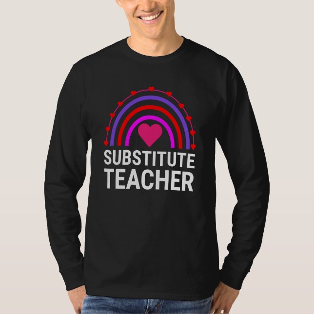 Camiseta Professor Substituto Arco-íris Professores Fofos (Frente)