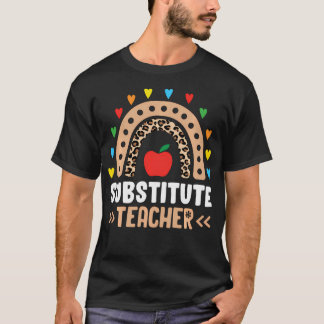 Camiseta Professor Substituto Boho Arco-Íris Volta às Aulas