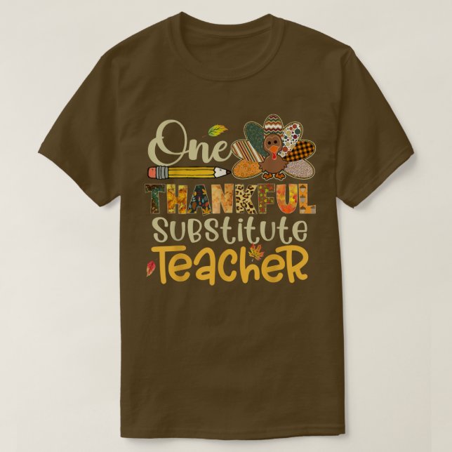 Camiseta Professor substituto de agradecimento Turquia Leop (Frente do Design)