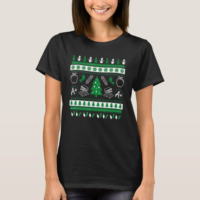 Camiseta Professor Ugly Christmas Sweater Instructor Elemen (Frente)