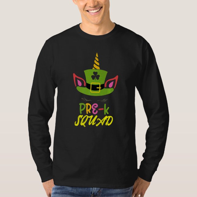 Camiseta Professor Unicórnio da Equipe Pré K Primeiro Dia d (Frente)