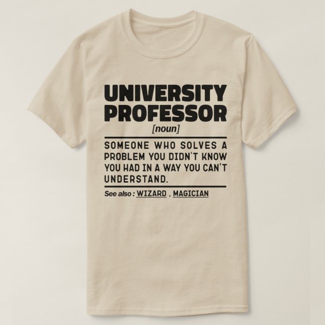 Camiseta Professor universitário Instrutor de classe Noun E (Frente do Design)