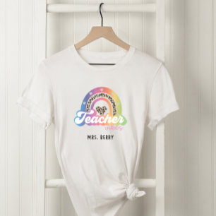 Camiseta Professor Vibes Rainbow Leopard Print