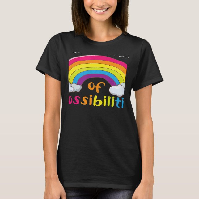 Camiseta Professor Você é um arco-íris de possibilidades 1 (Frente)