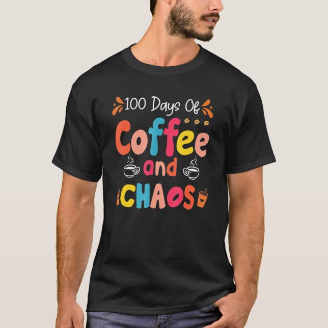 Camiseta Professora 100 Dias De Café E Caos Happy 100º D (Frente)