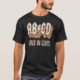 Camiseta Professora ABCD Volta À Escola Na Classe AB