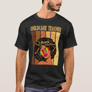 Camiseta Professora Afro-Americana de Cuidados Infantis