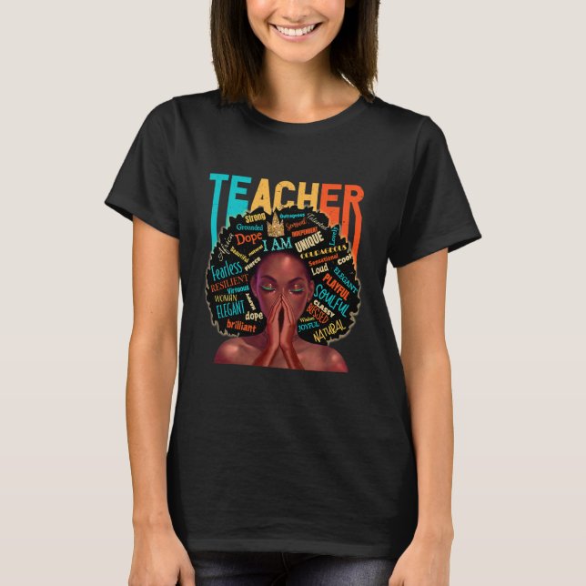 Camiseta Professora Afro Melanin Queen Reay (Frente)