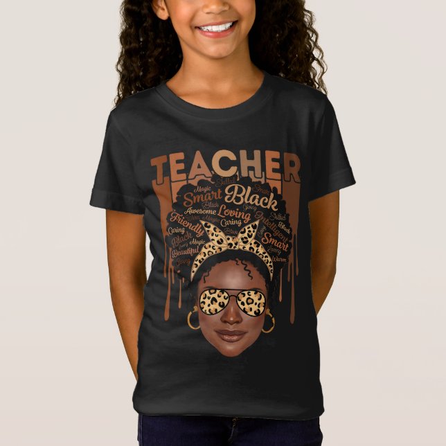 Camiseta Professora Afro-Smart African American Lo (Frente)