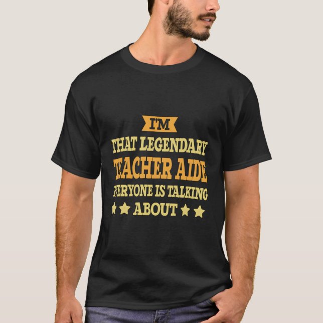 Camiseta Professora Aide Cargo Título de Funcionário Auxíli (Frente)