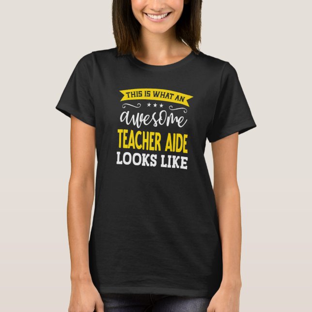 Camiseta Professora Aide Cargo Título de Funcionário Profes (Frente)