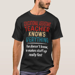 Camiseta Professora Assistente Educacional Sabe Tudo
