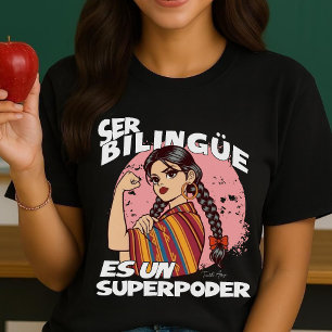 Camiseta Professora Bilíngue Espanhola ESL Maestra Bilingüe