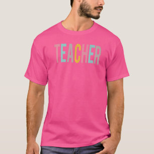 Camiseta Professora Colorida Mulher Bonita Dia de Apreciaçã