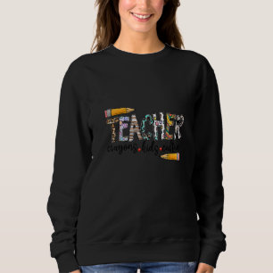 Camiseta Professora Crayons Kids Caffeine De Volta Ao Café
