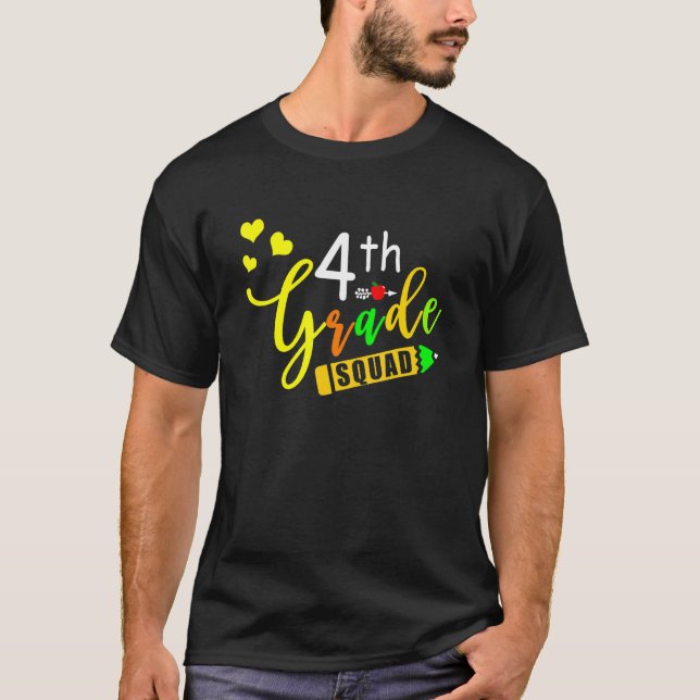 Camiseta Professora Da 4ª Série Da Equipe De Volta À Escola (Frente)