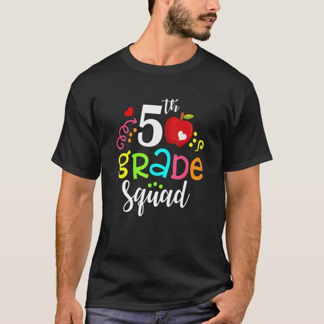 Camiseta Professora Da 5 Grama De Esquadrão De Volta À Esco (Frente)