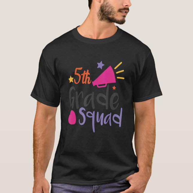 Camiseta Professora Da 5 Grama De Esquadrão De Volta À Esco (Frente)