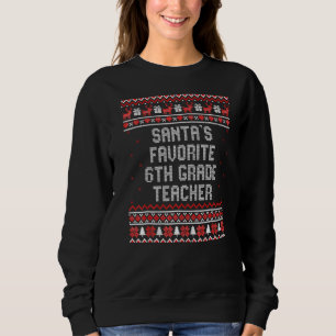 Camiseta Professora da 6 favorita Santas - Natal para prese