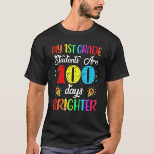 Camiseta Professora Da Classe 100 Dias Mais Brilhante 100 D