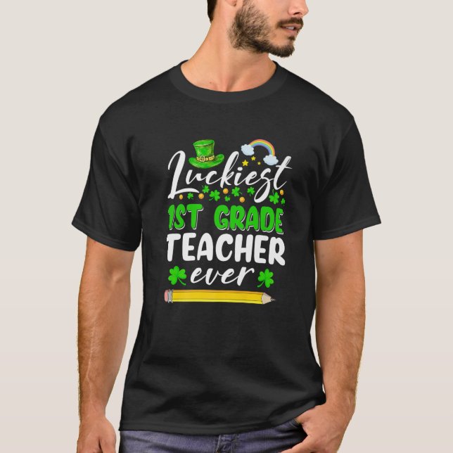 Camiseta Professora Da Classe 1Rua De Luckiest De Dia de Sã (Frente)