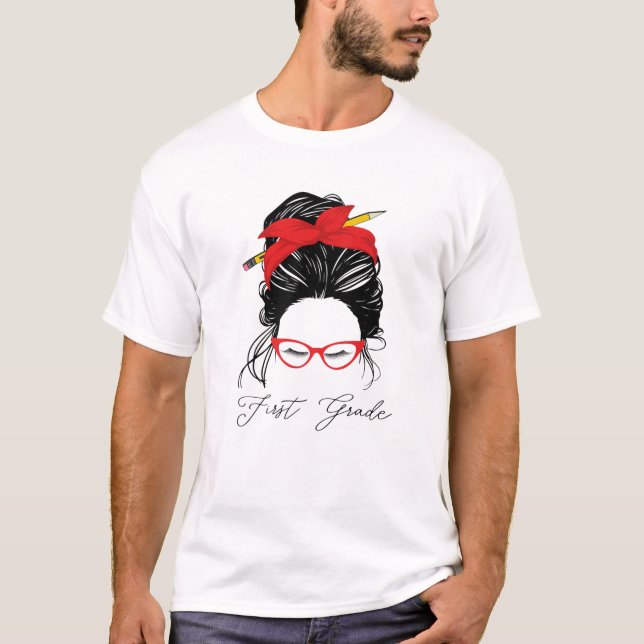 Camiseta Professora Da Classe 1Rua De Volta À Escola, Má Mu (Frente)