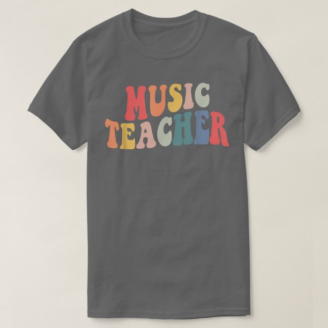 Camiseta Professora Da Equipe De Música Da Groovy De Volta  (Frente do Design)