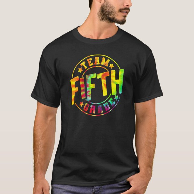 Camiseta Professora da Equipe Tie Dye do Quinto Grau 5 da E (Frente)