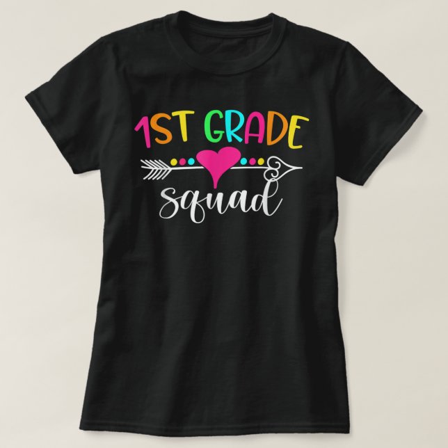 Camiseta Professora Da Esquadra De 1rua De Volta À Escola (Frente do Design)