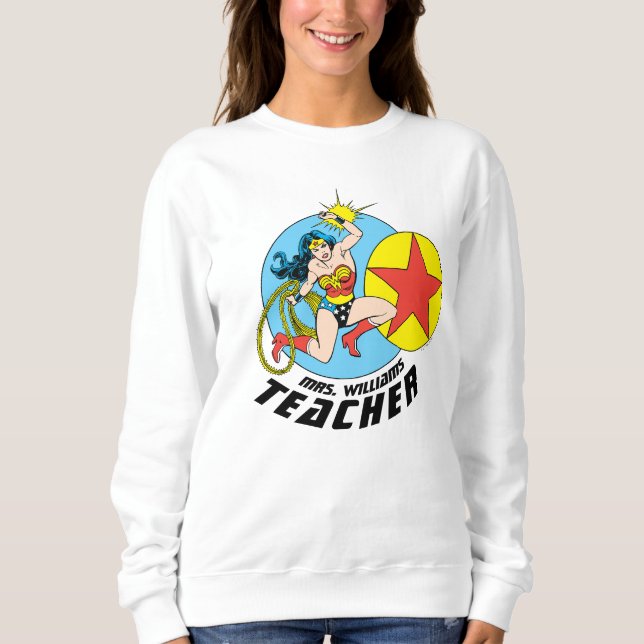 Camiseta Professora da Mulher Maravilha Red Star (Frente)