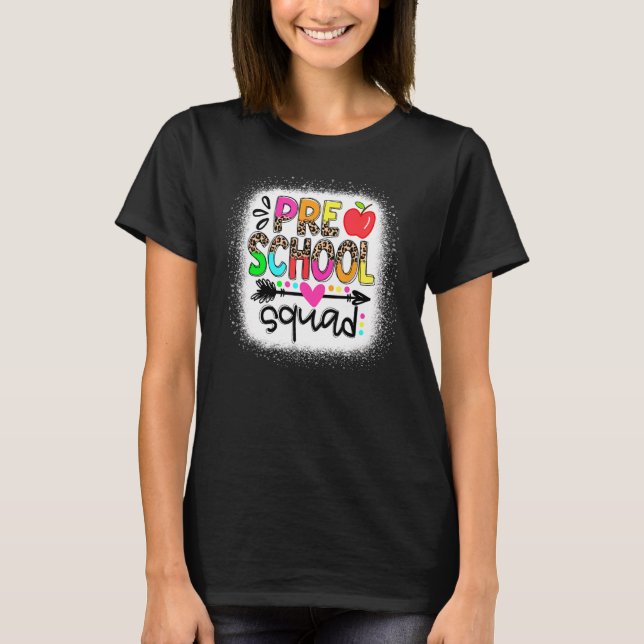 Camiseta Professora Da Praça Da Pré-Escola Leopardo No Prim (Frente)