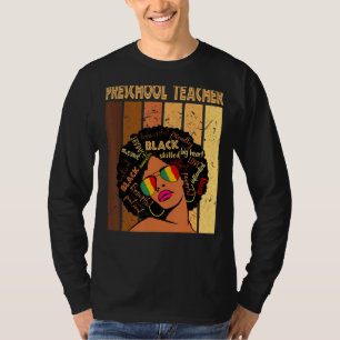 Camiseta Professora da pré-escola, Black Hist Afro-American