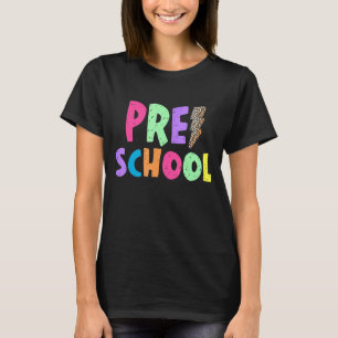 Camiseta Professora da pré-escola Colorida Colorful Relâmpa