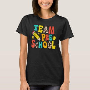 Camiseta Professora Da Pré-Escola De Leopardo Da Equipe De