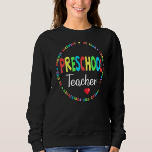 Camiseta Professora Da Pré-Escola De Volta À Apreciação Da 