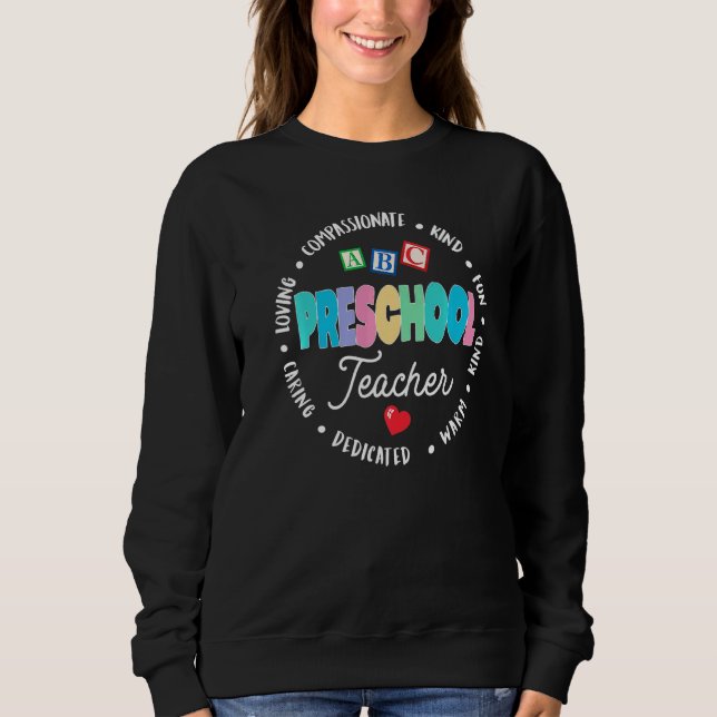 Camiseta Professora Da Pré-Escola De Volta À Apreciação Da  (Frente)