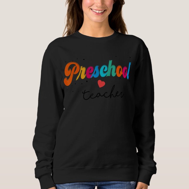 Camiseta Professora Da Pré-Escola De Volta À Apreciação Da  (Frente)