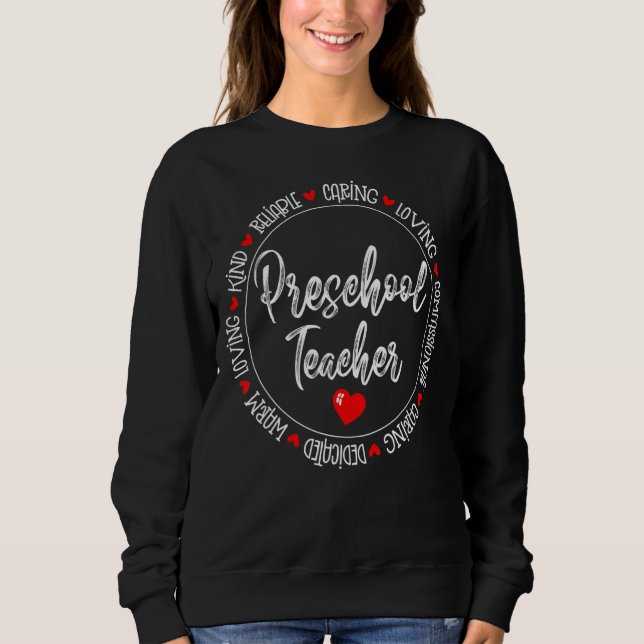 Camiseta Professora Da Pré-Escola De Volta À Apreciação Da  (Frente)