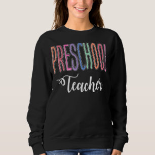 Camiseta Professora Da Pré-Escola De Volta À Apreciação Da 