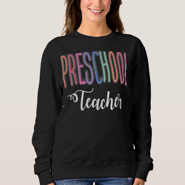 Camiseta Professora Da Pré-Escola De Volta À Apreciação Da  (Frente)