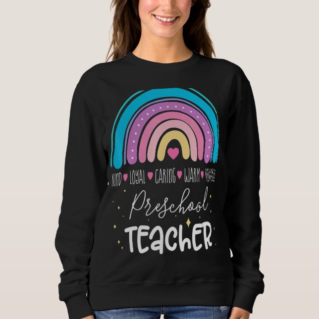 Camiseta Professora Da Pré-Escola De Volta À Apreciação Da  (Frente)