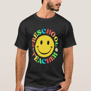 Camiseta Professora Da Pré-Escola De Volta À Apreciação Da 