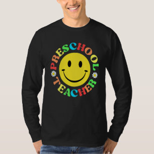 Camiseta Professora Da Pré-Escola De Volta À Apreciação Da 